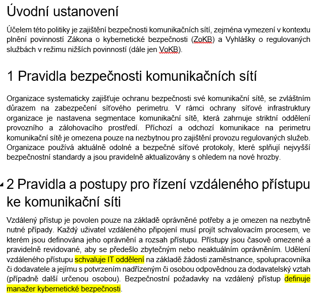 Politika bezpečnosti komunikační sítě