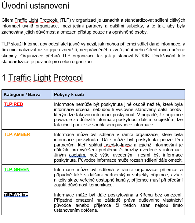 Traffic Light Protocol (TLP)