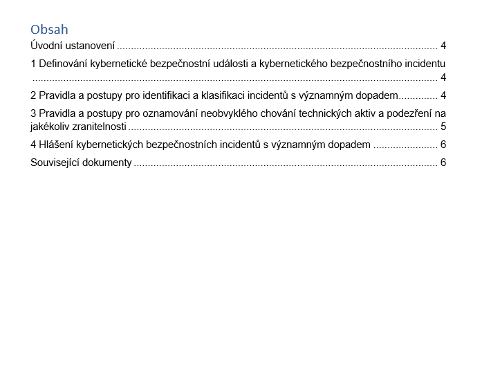 Politika detekce kybernetických bezpečnostních událostí a řešení kybernetických bezpečnostních incidentů