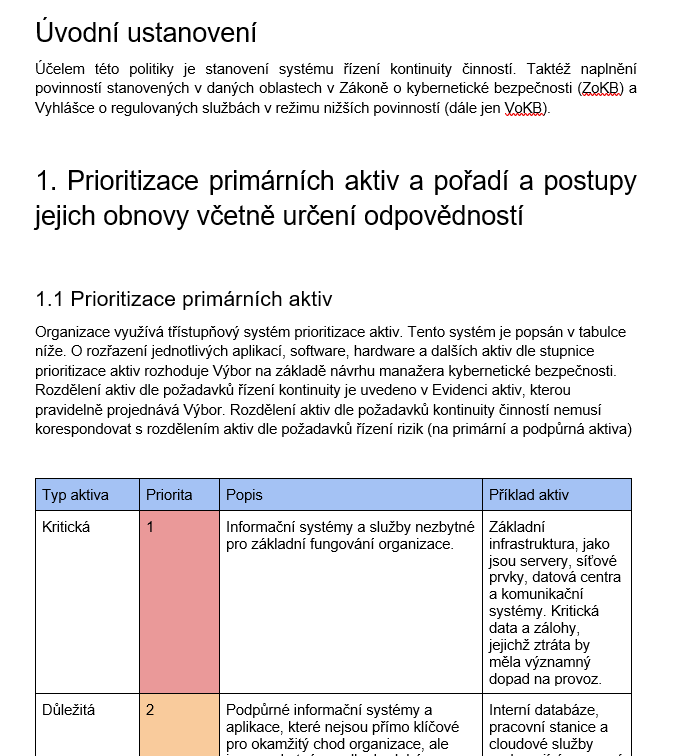 Politika řízení kontinuity činností