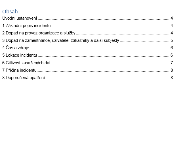 Závěrečná zpráva o kybernetickém bezpečnostním incidentu